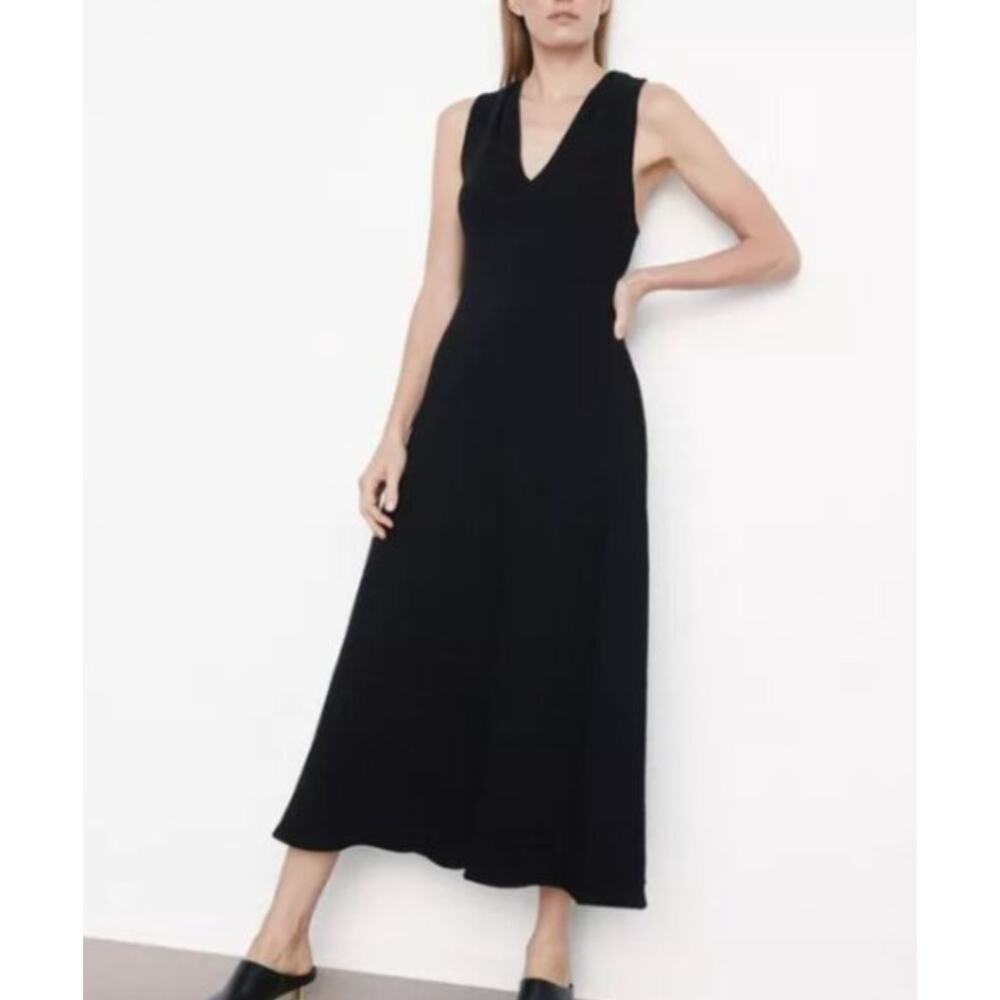 NWT Vince Twist Back Halter Midi Dress Women's Black Size XS X-Small $495